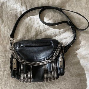 Alexander Wang Black Leather Micro Marti Zip